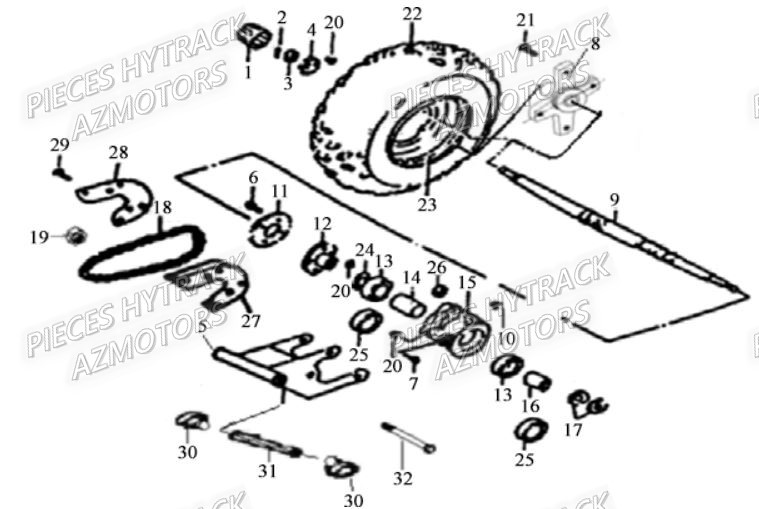 Train Arriere AZMOTORS Pieces Quad HY_100SX_[2014]