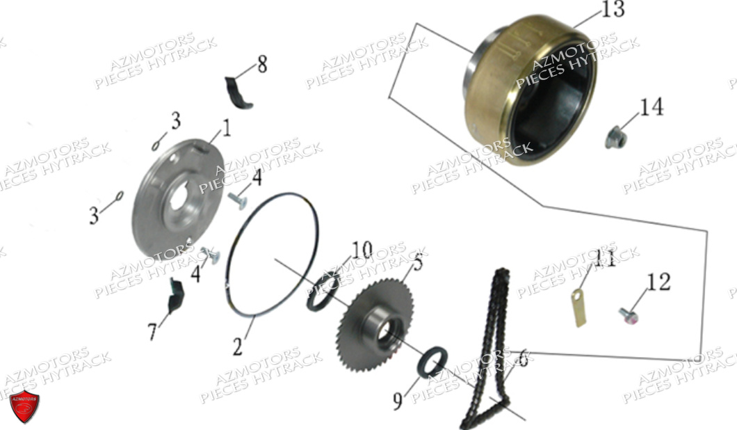 Alternateur HYTRACK Pieces Origine Quad HY110_ST