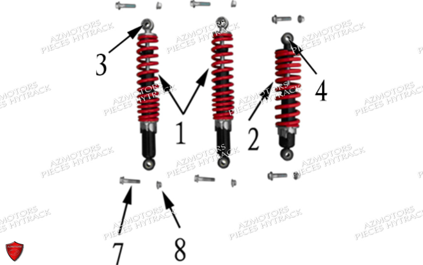 Amortisseurs No Serie L08ag.a7... HYTRACK Pieces Origine Quad HY110_ST