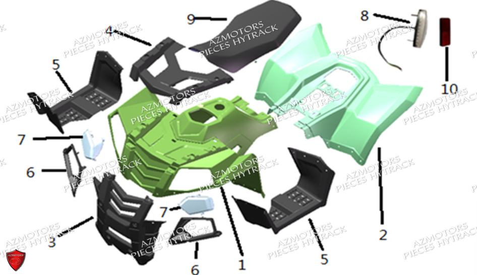 Carrosserie No Serie L08ag.a7.... HYTRACK Pieces Origine Quad HY110_ST