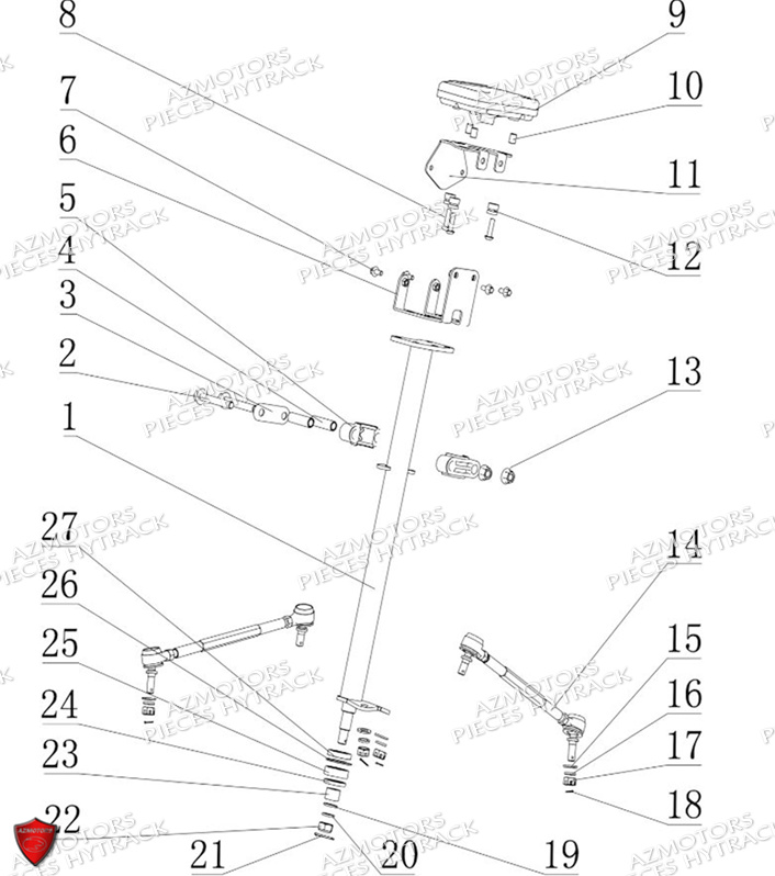 COLONNE-DE-DIRECTION-NO-SERIE-L08AG.2E..... HYTRACK Pieces Origine Quad HY110 ST