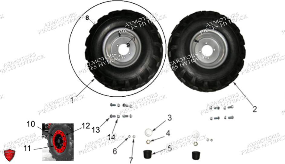 Roues Avant No Serie L08ag.a7.... HYTRACK Pieces Origine Quad HY110_ST