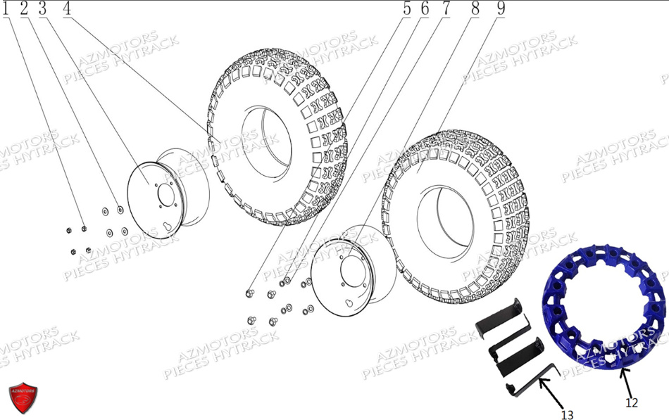 Roues No Serie L08ag.2e..... HYTRACK Pieces Origine Quad HY110_ST