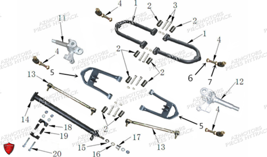 Suspension Av Colonne No Serie L08ag.a7... HYTRACK Pieces Origine Quad HY110_ST