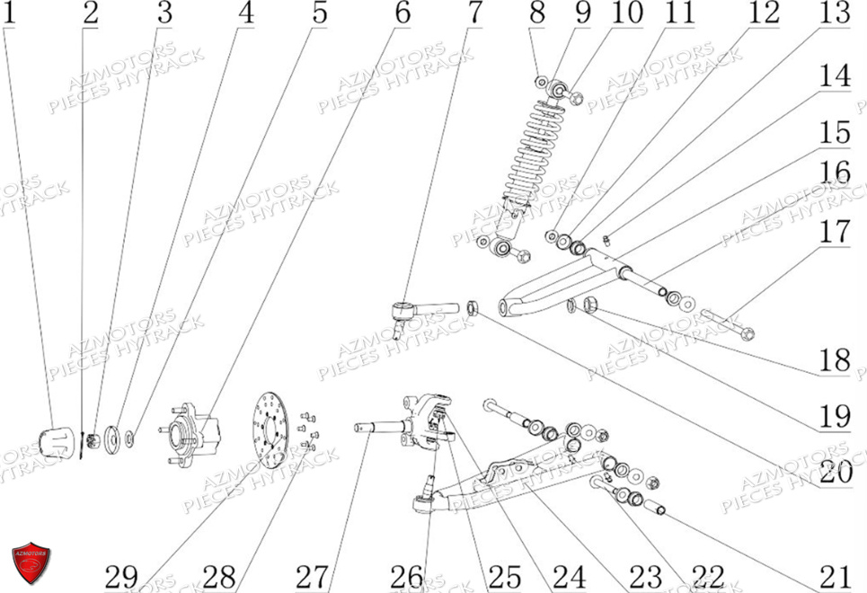 Suspension Avant No Serie L08ag.2e..... HYTRACK Pieces Origine Quad HY110_ST