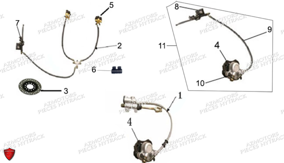 Systeme De Freinage No Serie L08ag.a7.... HYTRACK Pieces Origine Quad HY110_ST