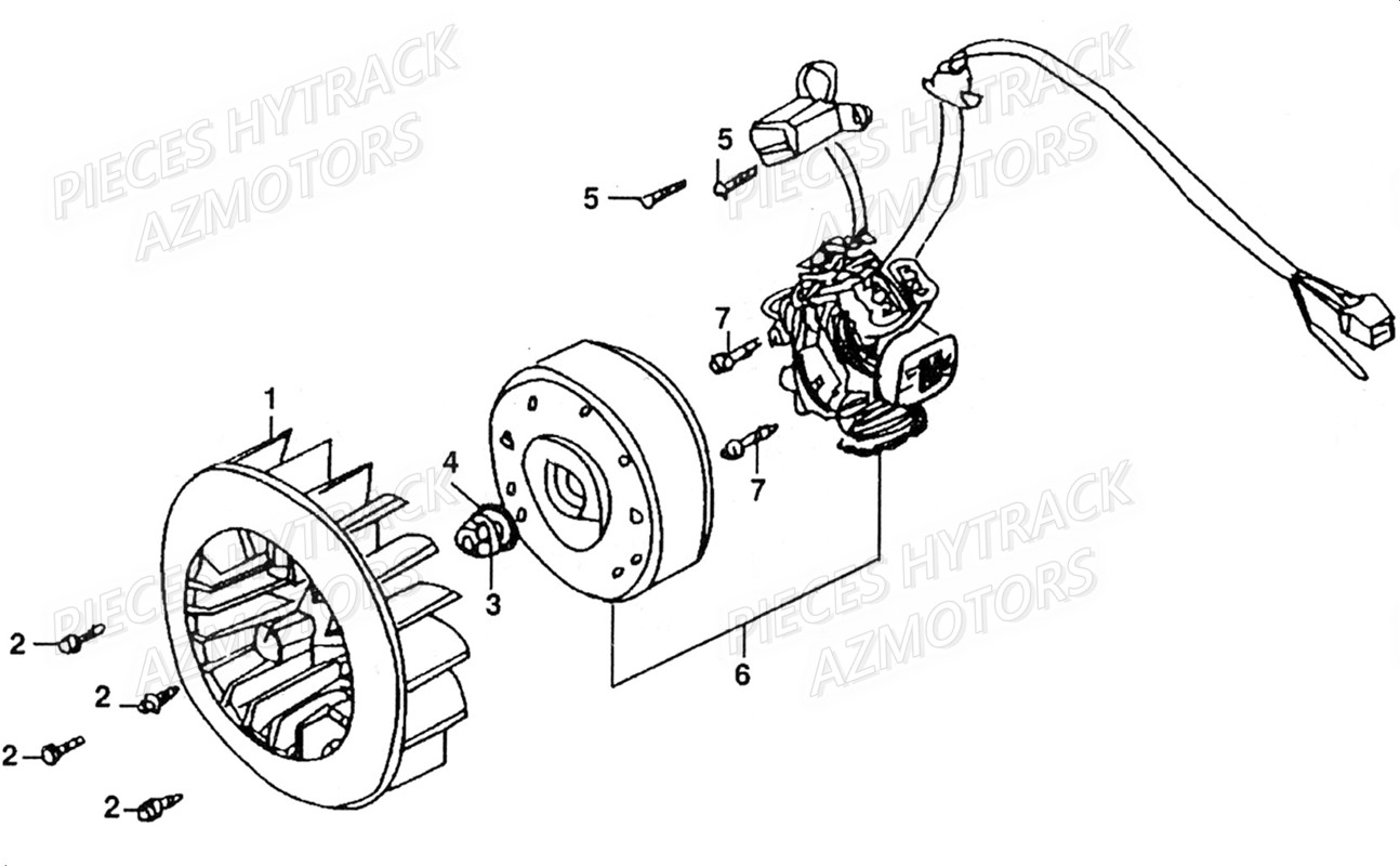 Alternateur HYTRACK Pieces Quad HY125SX