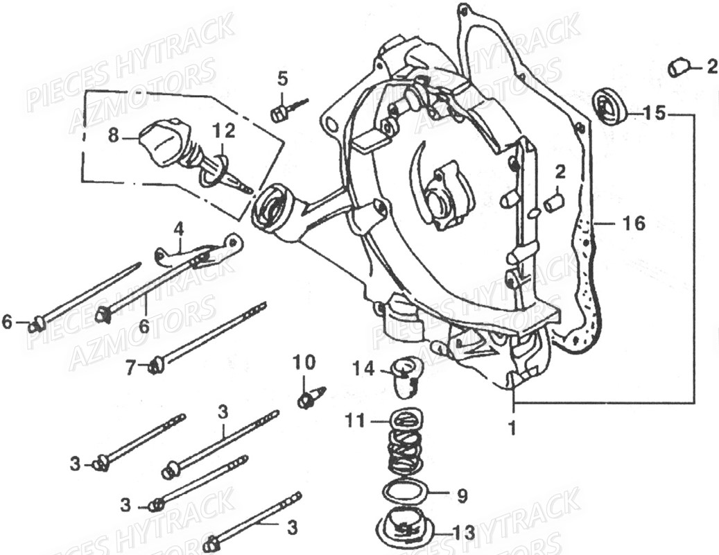 CACHE_CARTER_MOTEUR_DROIT HYTRACK Pieces Origine Quad HY 125SX piece en stock origine quad hytrack bougie batterie courroie galets carenage ampoule alternateur alimentation electrique cable de freins carburateur carrosserie avant carrosserie arriere carter moteur droit chassis roue plaquettes de frein colonne de direction culasse cylindre piston embiellage direction avant selle echappement filtre a air marche pied poignees suspension variateur transmission kit chaine enfant