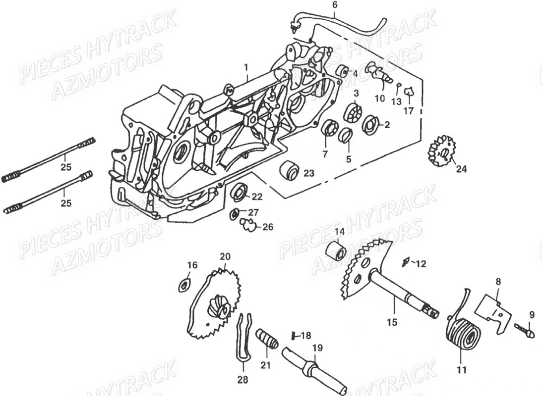 CARTER MOTEUR GAUCHE pour HY125SX