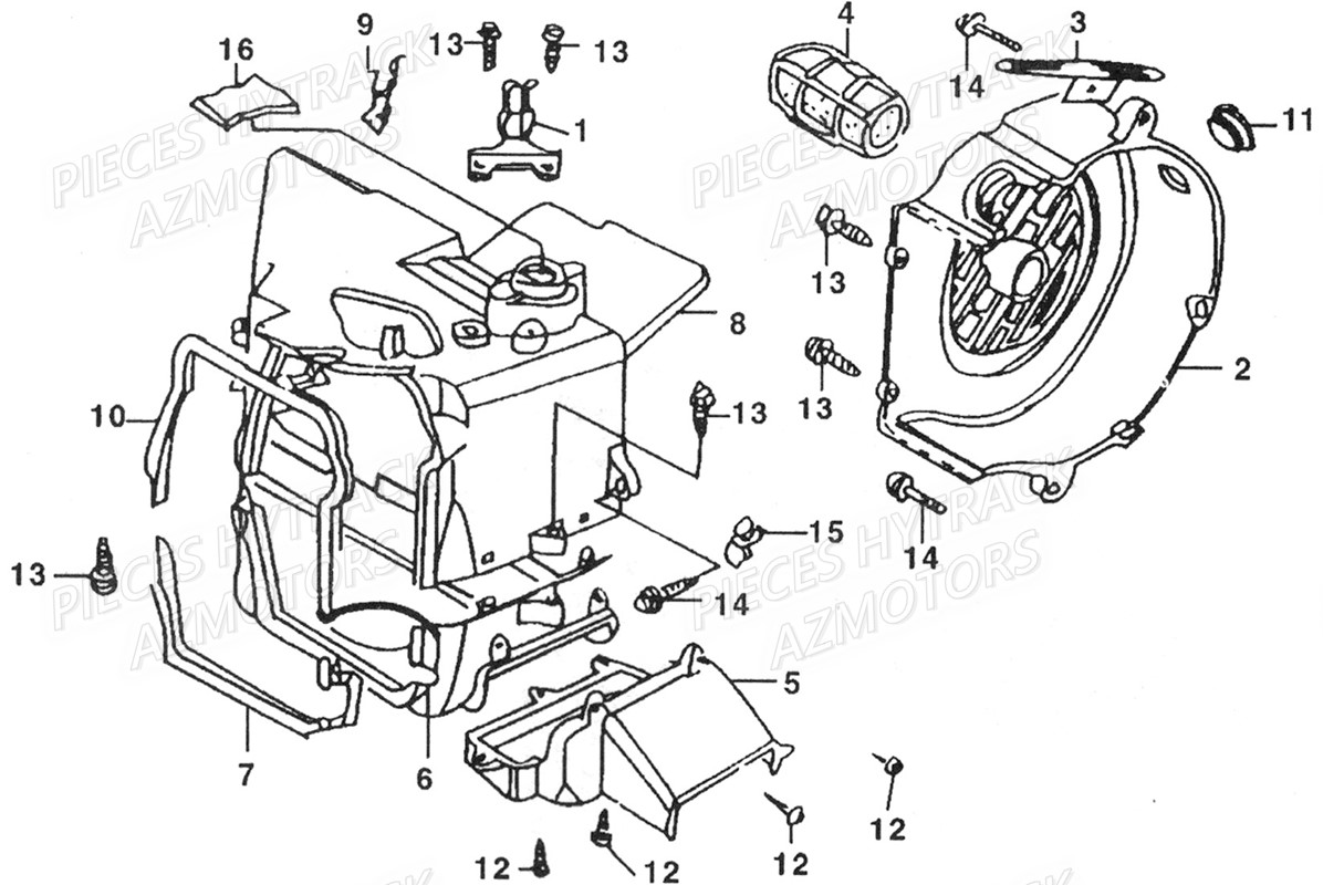 Collecteur D Air HYTRACK Pieces Quad HY125SX