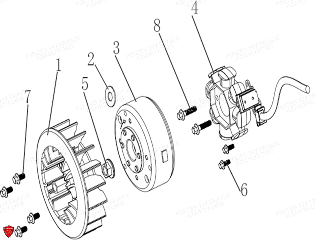 Alternateur Ventilateur Modele A Partir De 2020 HYTRACK Pieces Origine Quad HY150 - 150S - 150SX