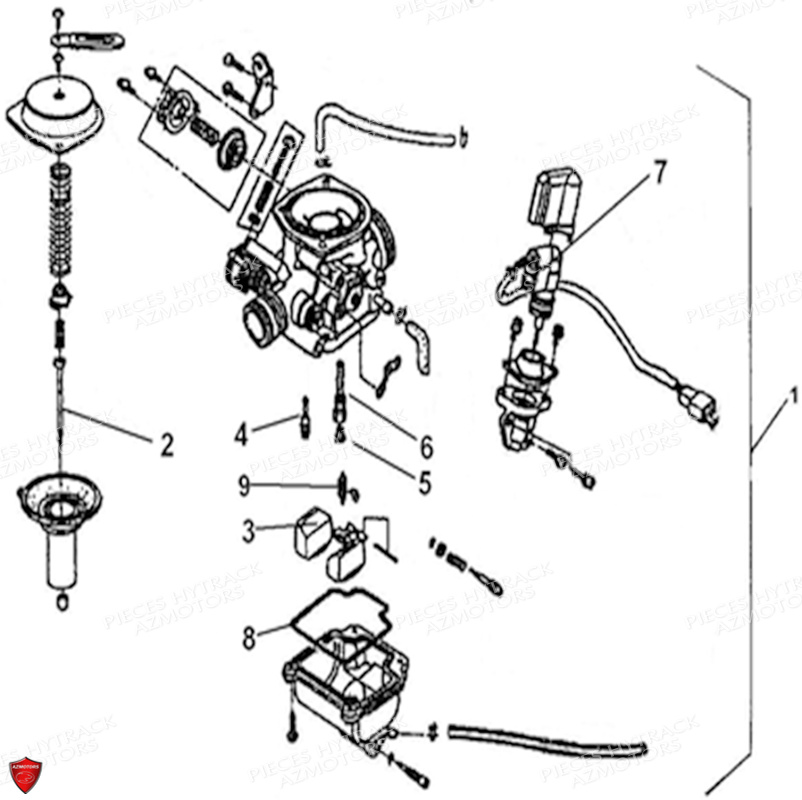 CARBURATEUR MODELE 2019 ET AVANT HYTRACK HY150S SX
