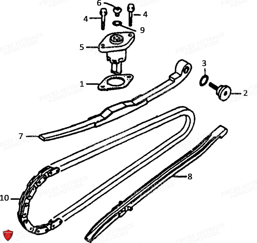 Chaine De Distribution Modele 2019 Et Avant HYTRACK Pieces Origine Quad HY150 - 150S - 150SX