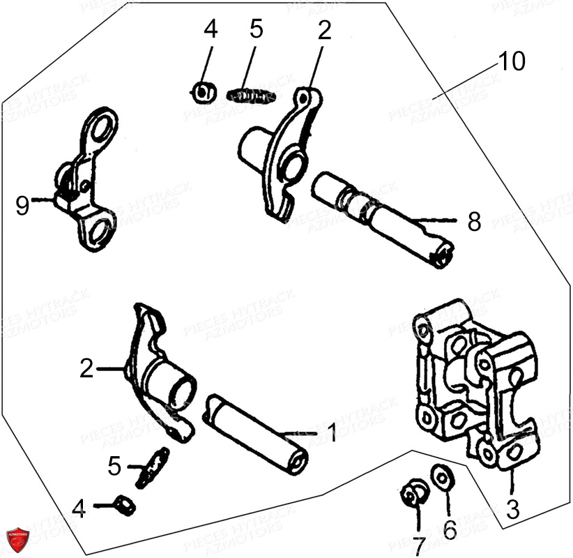 Culbuteurs Modele 2019 Et Avant HYTRACK Pieces Origine Quad HY150 - 150S - 150SX