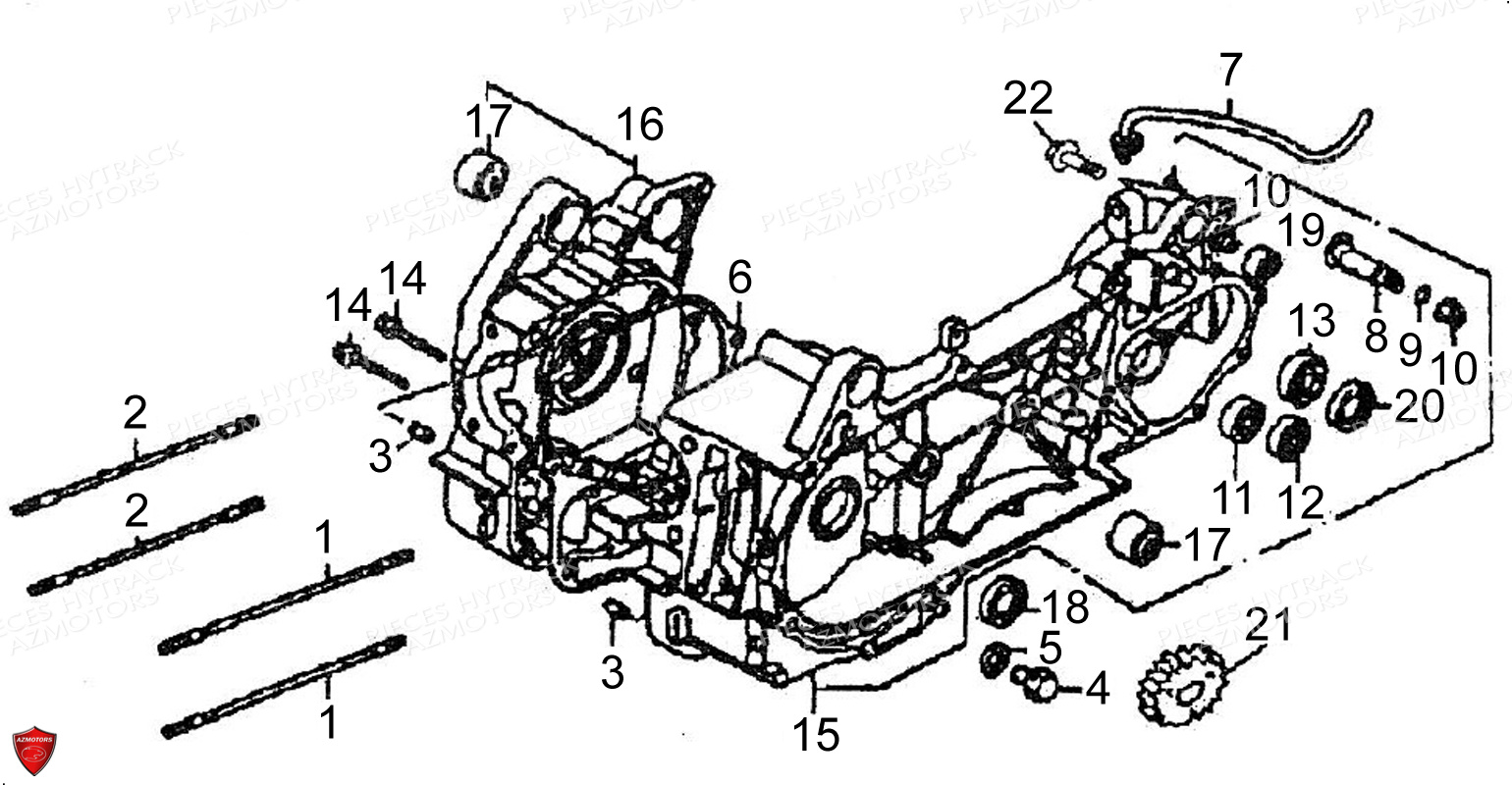 Ensemble Carter Moteur Modele 2019 Et Avant HYTRACK Pieces Origine Quad HY150 - 150S - 150SX