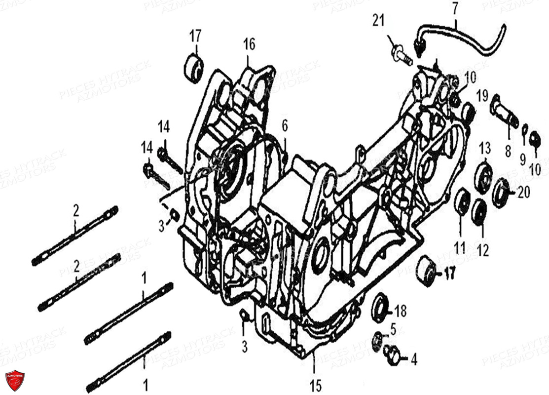 Ensemble Carter Moteur Modele A Partir De 2020 HYTRACK Pieces Origine Quad HY150 - 150S - 150SX