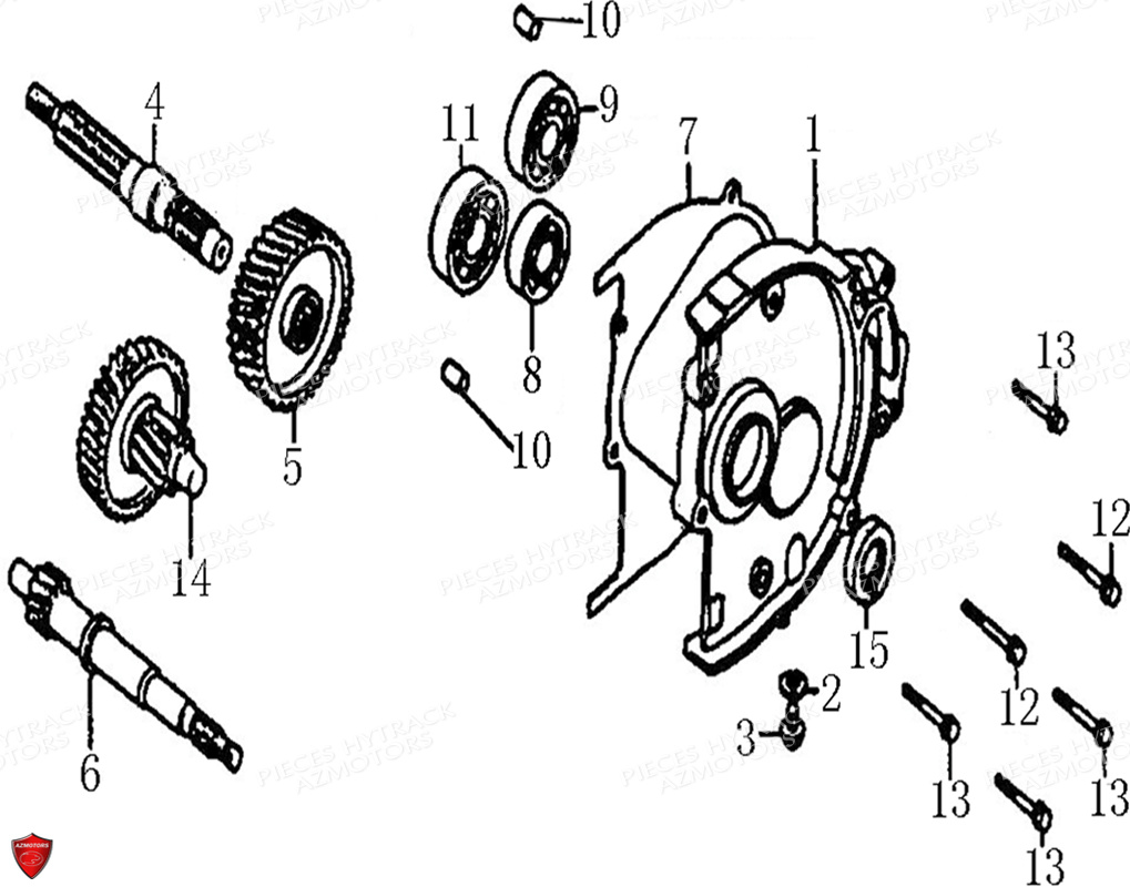 Ensemble Transmission Modele A Partir De 2020 HYTRACK Pieces Origine Quad HY150 - 150S - 150SX