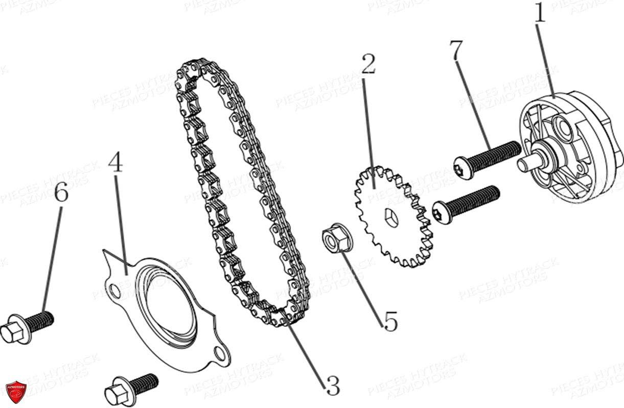 Pompe A Huile Modele A Partir De 2020 HYTRACK Pieces Origine Quad HY150 - 150S - 150SX