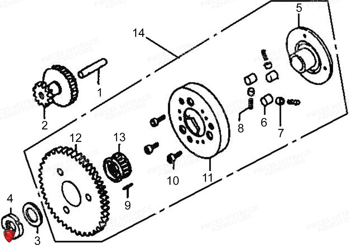 Roue Libre De Demarrage Modele 2019 Et Avant HYTRACK Pieces Origine Quad HY150 - 150S - 150SX