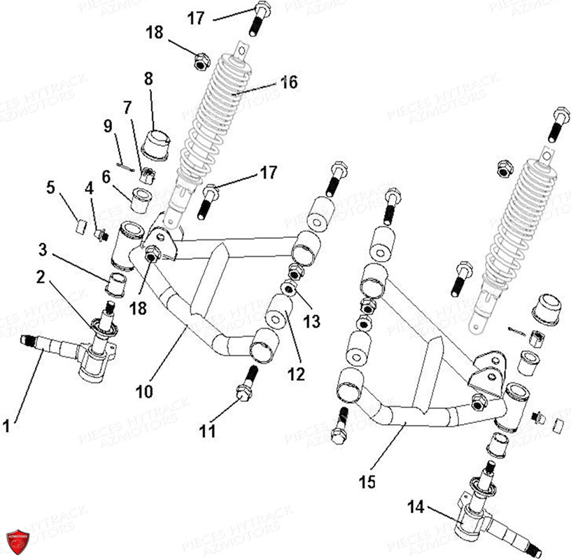 Suspension Avant HYTRACK Pieces Origine Quad HY150 - 150S - 150SX