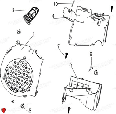 Caches Ventilateur Et Collecteur D Air HYTRACK Pieces Origine Quad HY170_ST