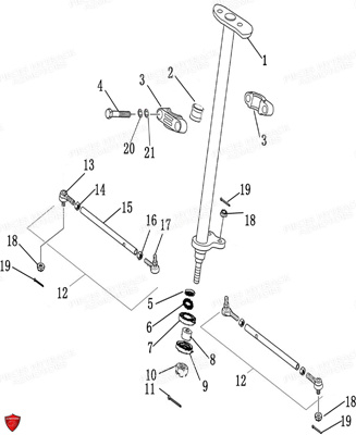 COLONNE_DE_DIRECTION HYTRACK Pieces Origine Quad HY170 ST