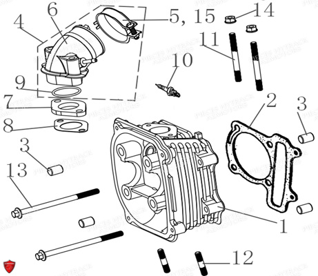 Culasse HYTRACK Pieces Origine Quad HY170_ST