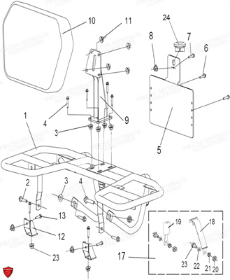 Eclairage Arriere Porte Bagages Arriere HYTRACK Pieces Origine Quad HY170_ST