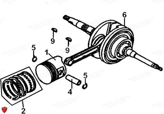 EMBIELLAGE_PISTON HYTRACK Pieces Origine Quad HY170 ST