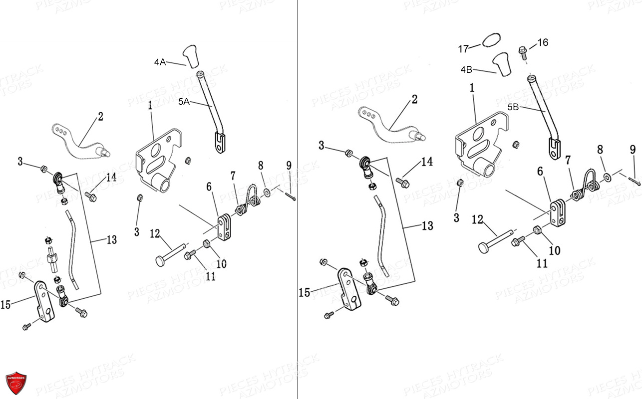 Tringlerie De Vitesses HYTRACK Pieces Origine Quad HY170_ST