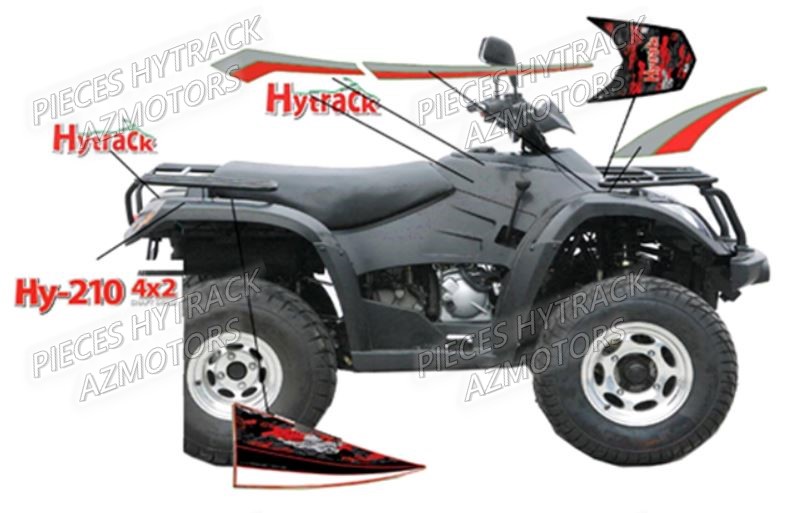 Autocollants HYTRACK Pièces Quad HY210
