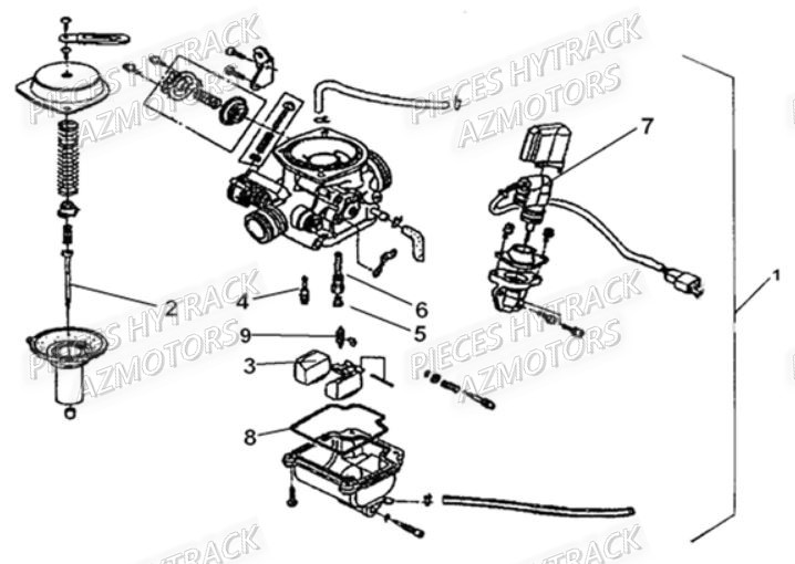 Carburateur HYTRACK Pièces Quad HY210