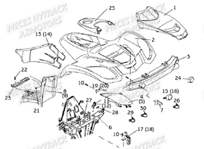 Carrosserie Avant HYTRACK Pièces Quad HY210