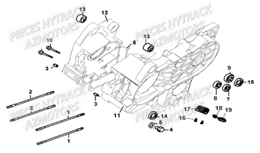 CARTER_MOTEUR HYTRACK Pièces Quad HY210