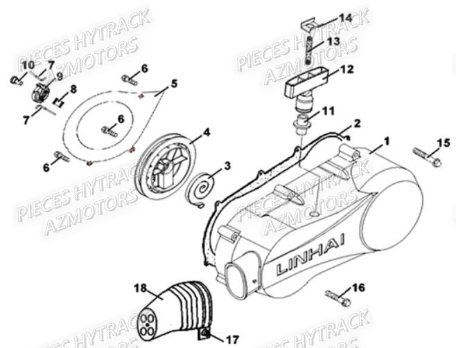 CARTER_MOTEUR_GAUCHE HYTRACK Pièces Quad HY210