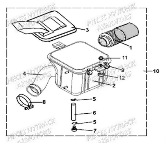 Filtre A Air HYTRACK Pièces Quad HY210