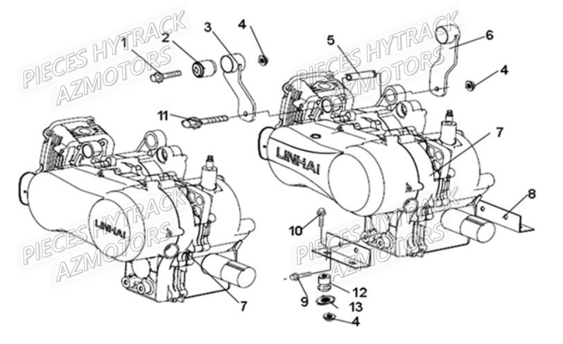 Moteur HYTRACK Pièces Quad HY210