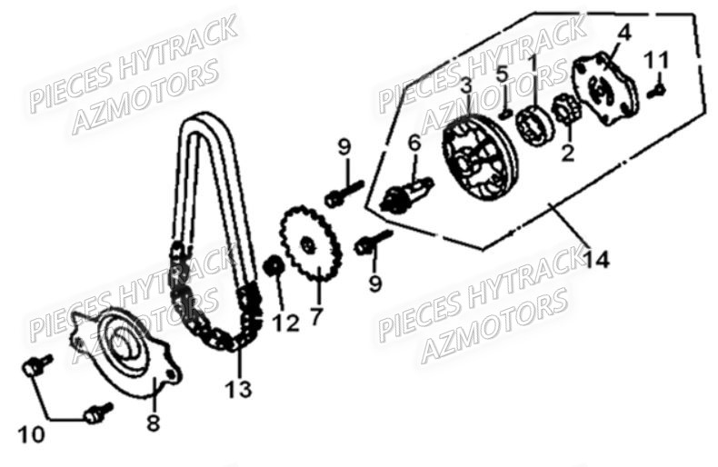 Pompe A Huile HYTRACK Pièces Quad HY210