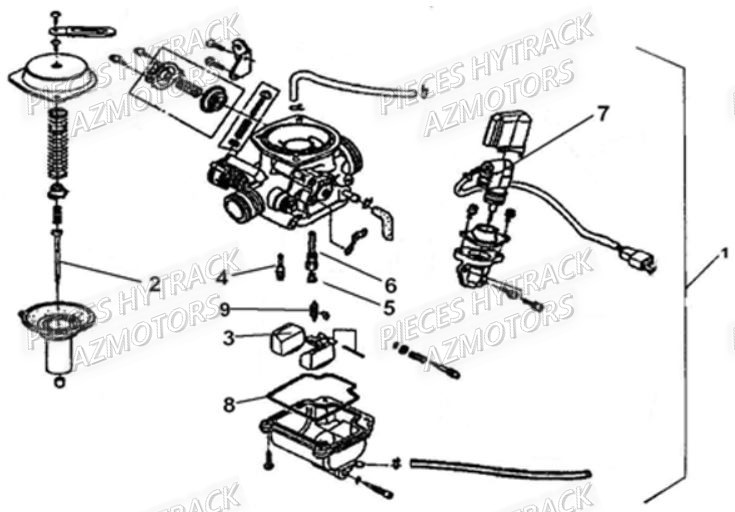 Carburateur HYTRACK Pièces Quad HY210S