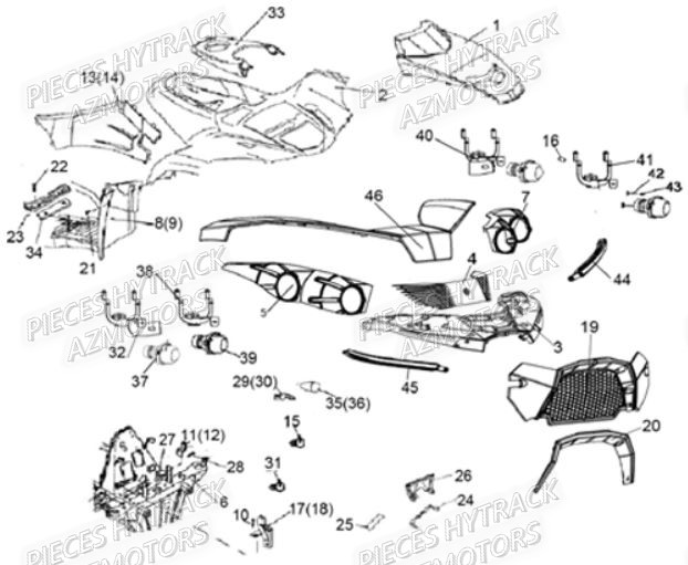 Carrosserie Avant HYTRACK Pièces Quad HY210S