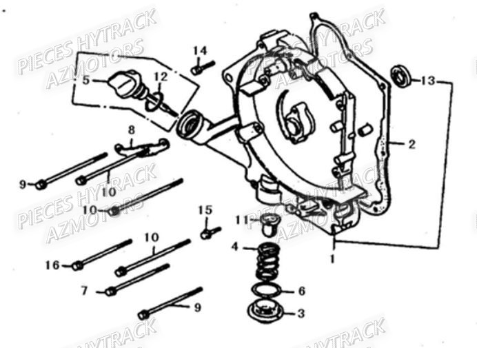 Carter Moteur Droit HYTRACK Pièces Quad HY210S
