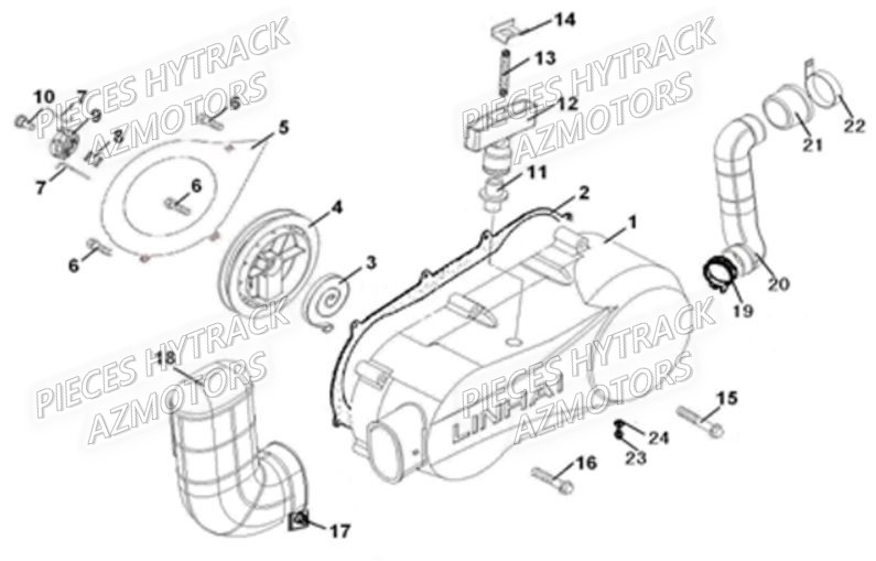 CARTER_MOTEUR_GAUCHE HYTRACK Pièces Quad HY210