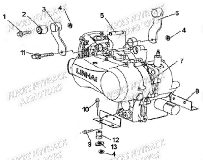 Moteur HYTRACK Pièces Quad HY210S