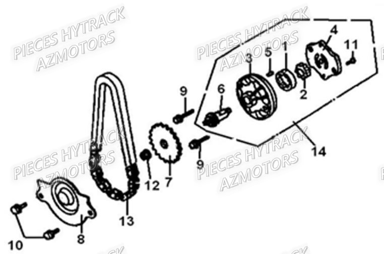 Pompe A Huile HYTRACK Pièces Quad HY210S