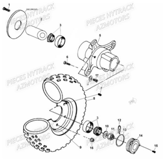 Roues Avant HYTRACK Pièces Quad HY210S