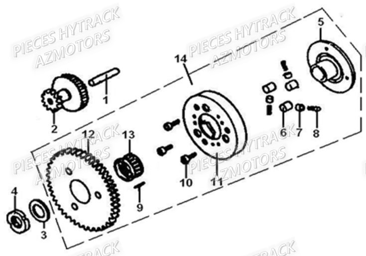 Roue Libre HYTRACK Pièces Quad HY210S