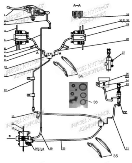 Systeme De Freinage HYTRACK Pièces Quad HY210S