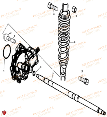 Amortisseur Arriere AZMOTORS Pièces Quad HY265H