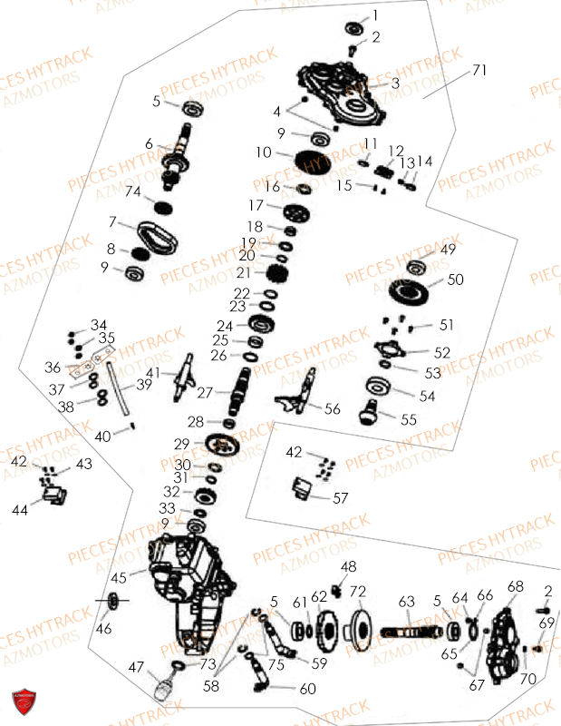 Boite De Vitesses HYTRACK Pièces Quad HY265H