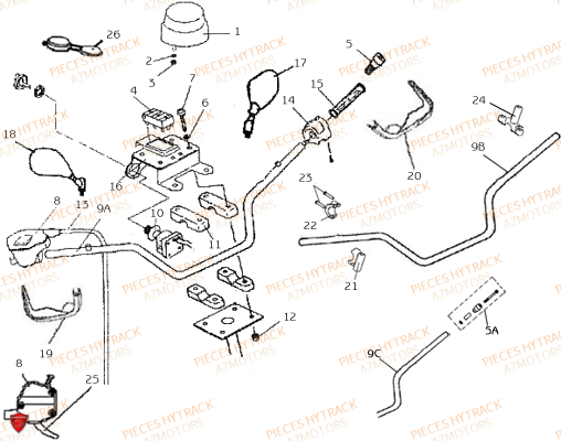 Guidon AZMOTORS Pièces Quad HY265H